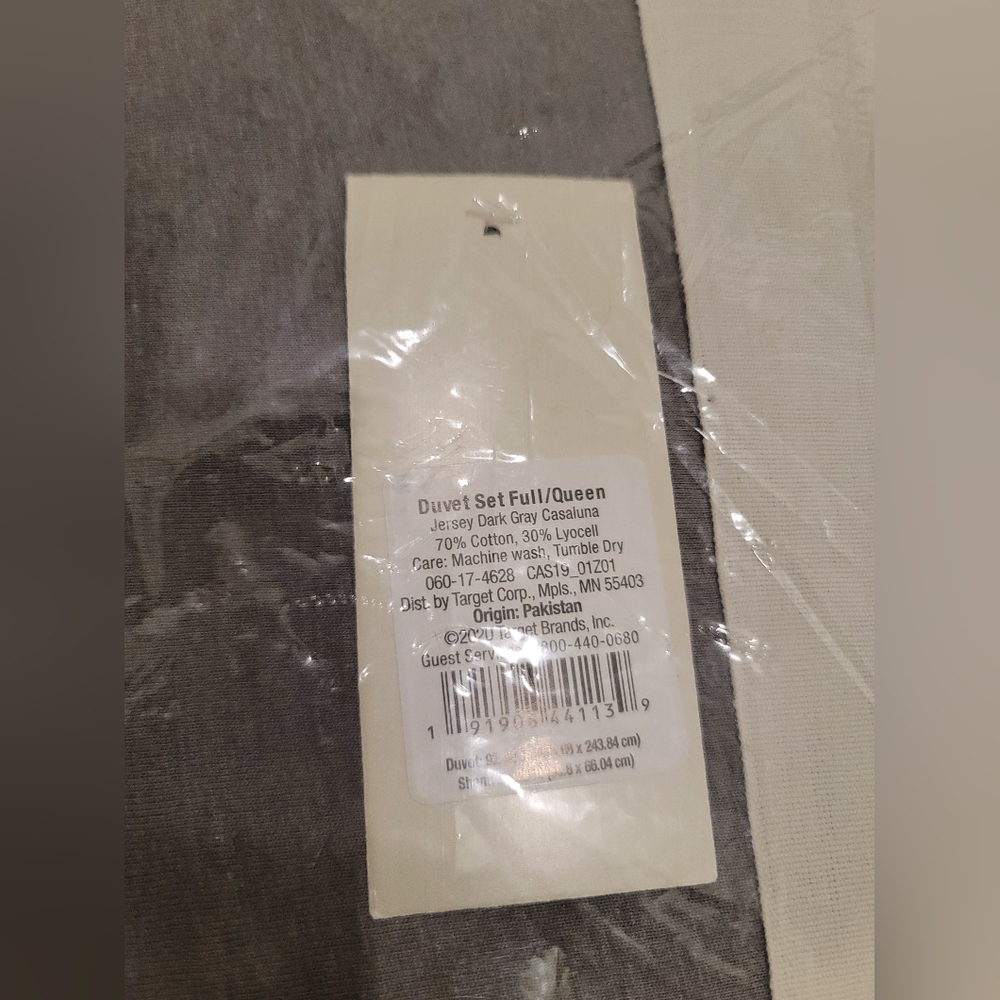 New Casaluna Full Queen Heavyweight Linen Blend Duvet Cover & Sham Set Gray $119 - Picture 5 of 8